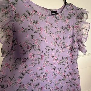 Floral Ruffle Sleeve Dress